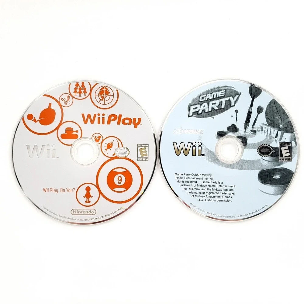 Wii Play & Game Party Nintendo Wii Complete Tested & Works